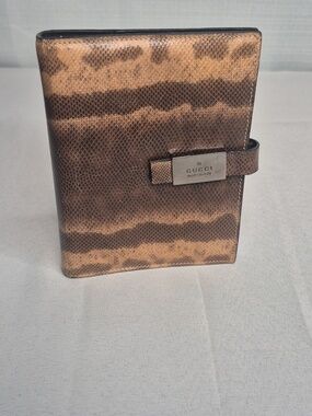 Gucci Brown and Tan Patterned Leather